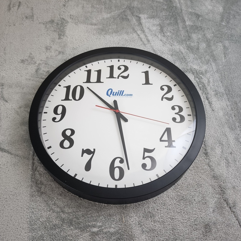 Quill Wall Clock 14 Inch Round‎ Battery Operated